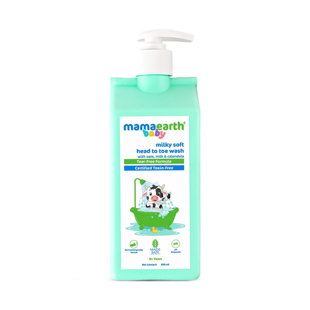 Mamaearth Milky Soft Head to Toe Wash With Oats, Milk, and Calendula for Babies- 400 ml  on Amazon India | Local Monk