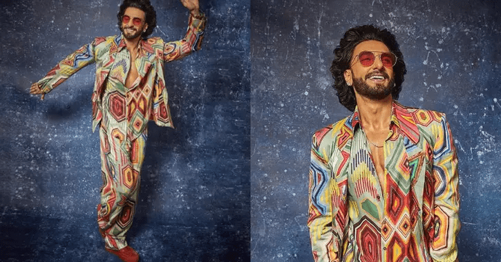 Ranveer Singh in Geometric patterned suit fashion | Local Monk