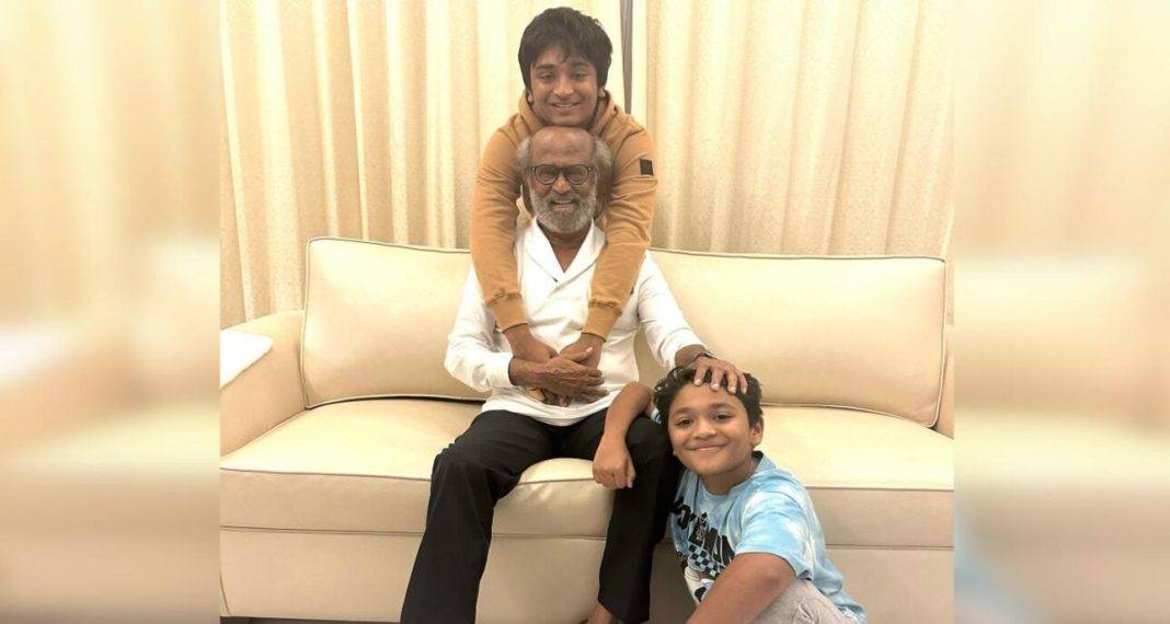 Superstar Rajnikanth with his grandsons | Local Monk